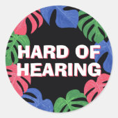 Slechthorend Zwart Tropisch Palmblad Ronde Sticker (Voorkant)