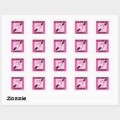 Slechthorende dove liplezer - Roze Vierkante Sticker (Vel)