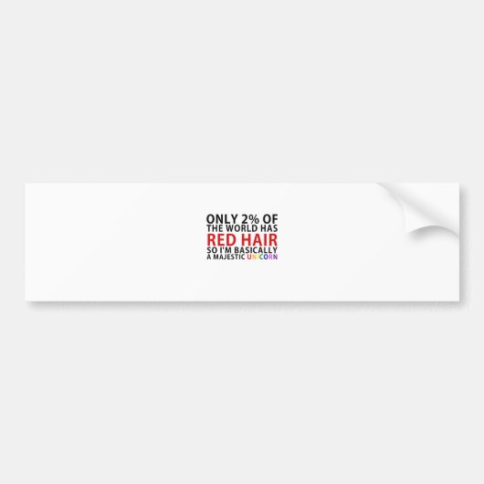 Slechts 2 procent van de wereld heeft een Rode Haa Bumpersticker (Voorkant)