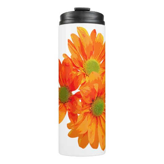 Slechts 3 Gerbera Bloesem + uw achtergrond & ideeë Thermosbeker (Voorkant)