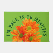 Slechts 3 Gerbera Daisy Blossom + je rug. en idee Deurmat (Voorkant)