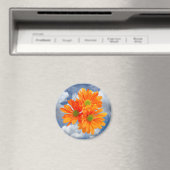 Slechts 3 Gerbera Daisy Blossom + jouw tekst & ide Magneet (Insitu (Vaatwasser))