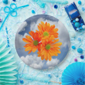 Slechts 3 Gerbera Daisy Blossom + jouw tekst & ide Papieren Bordje (Feest)