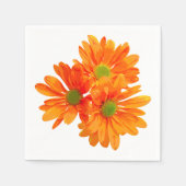 Slechts 3 Gerbera Daisy Blossom + jouw tekst & ide Servetten (Voorkant)