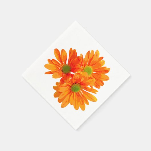 Slechts 3 Gerbera Daisy Blossom + jouw tekst & ide Servetten (Hoek)