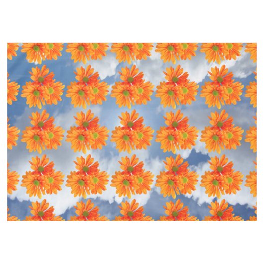 Slechts 3 Gerbera Daisy Blossom + jouw tekst & ide Tafelkleed (Voorkant (Horizontaal))