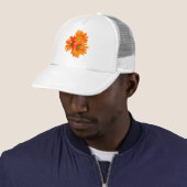 Slechts 3 Gerbera Daisy Blossom + jouw tekst & ide Trucker Pet (In situ)