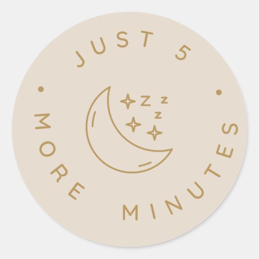 Slechts 5 Minuten Meer Ronde Sticker (Voorkant)