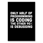 Slechts de helft van de programmering codeert kaart (Voorkant)