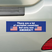 Slechts één Amerika (antisocialistisch) Bumpersticker (Op auto)
