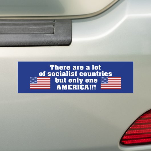 Slechts één Amerika (antisocialistisch) Bumpersticker (Op auto)