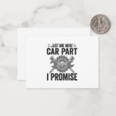 Slechts één auto-onderdeel meer, dat beloof ik, Fu Notitiekaartje (Voorkant / Achterkant in situ)