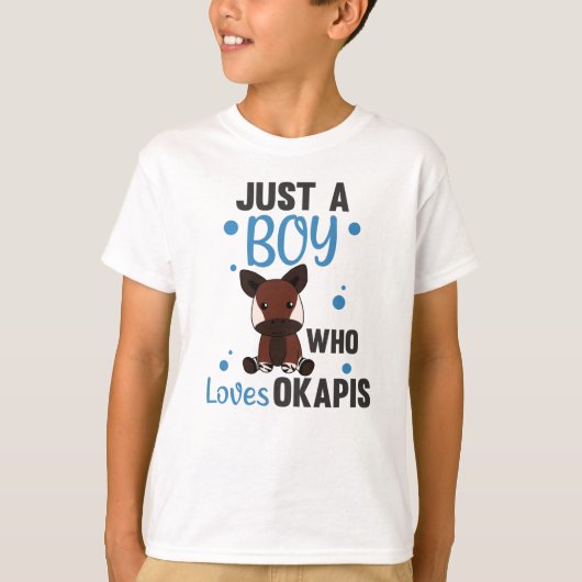 Slechts een jongen Okapis houdt van — Waldgiraffe  T-shirt (Voorkant)