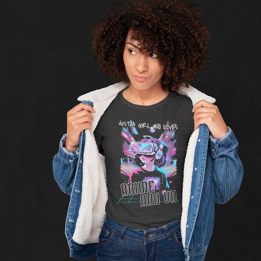 SLECHTS EEN MEISJE DIE VAN ANIME EN VR HOUDT T-SHIRT