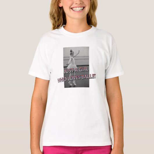 SLECHTS EEN MEISJE DIE VAN BALLET KINDER T-shirt H (Voorkant)