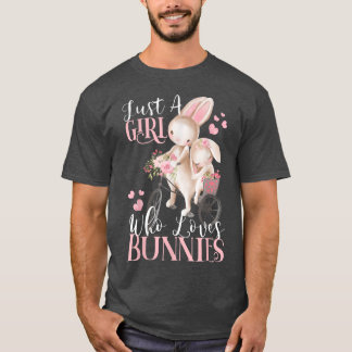 SLECHTS EEN MEISJE DIE VAN BUNNIES HOUDT. T-SHIRT