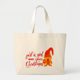 SLECHTS EEN MEISJE DIE VAN CHRISTMAS GEEFT. GROTE TOTE BAG