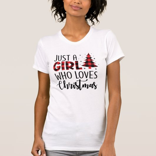 SLECHTS EEN MEISJE DIE VAN CHRISTMAS HOUDT T-SHIRT (Voorkant)