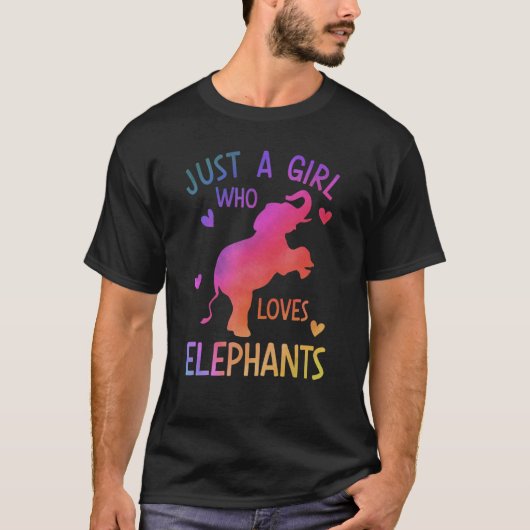 SLECHTS EEN MEISJE DIE VAN ELEPHANTS HOUDT. T-SHIRT (Voorkant)