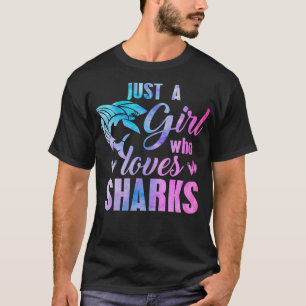 SLECHTS EEN MEISJE DIE VAN SHARKS HOUDT Vrouwen Ma T-shirt