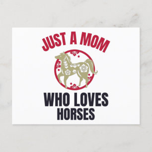 SLECHTS EEN MOM DIE VAN HORSES HOUDT BRIEFKAART
