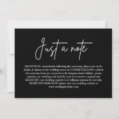 Slechts een opmerking Minimal Black Wedding Enclos Kaart (Voorkant)