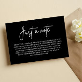 Slechts een opmerking Minimal Black Wedding Enclos Kaart