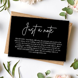 Slechts een opmerking Minimal Black Wedding Enclos Kaart