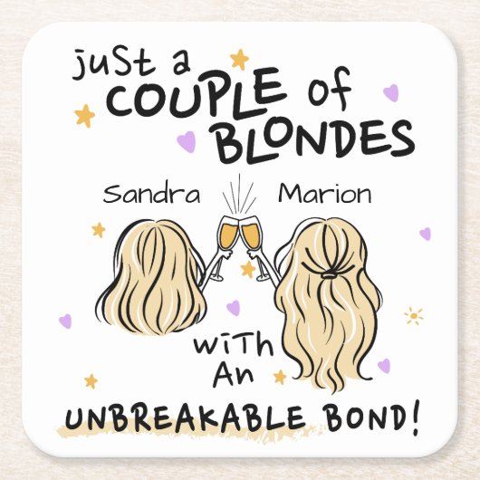 "Slechts een paar blondjes" Custom Name, Onderzett Kartonnen Onderzetters (Voorkant)