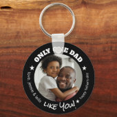 Slechts één vader zoals jij Foto Fathers Day Black Sleutelhanger (Voorkant)