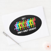 slechts half gek ovale sticker (Envelop)