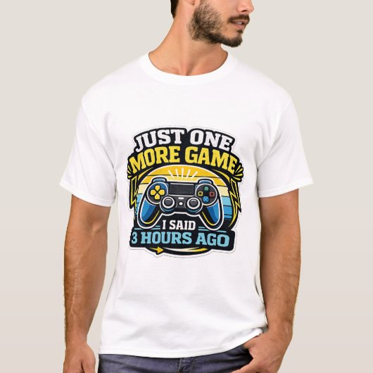 Slechts Nog Één Game Retro Zonsondergang T-shirt (Voorkant)