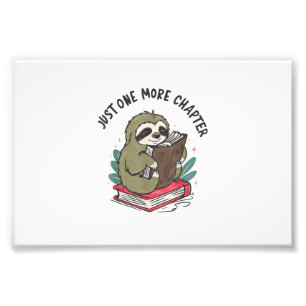 Slechts nog een hoofdstuk Cute Sloth Bookworm Slot Foto Afdruk