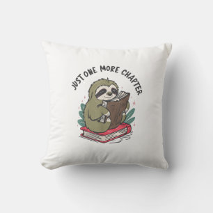 Slechts nog een hoofdstuk Cute Sloth Bookworm Slot Kussen