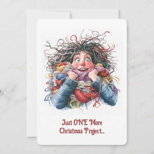 Slechts NOG EEN Kerstproject Grappige Breiers Feestdagenkaart (Voorkant)