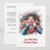 Slechts NOG EEN Kerstproject Grappige Breiers Feestdagenkaart (Voorkant / Achterkant)