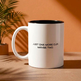 Slechts Nog Één Kopje Grappige Koffie Citaat Tweekleurige Koffiemok