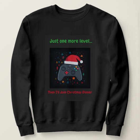 Slechts Nog Een Niveau Grappige Gamer Kerst Trui (Design voorkant)
