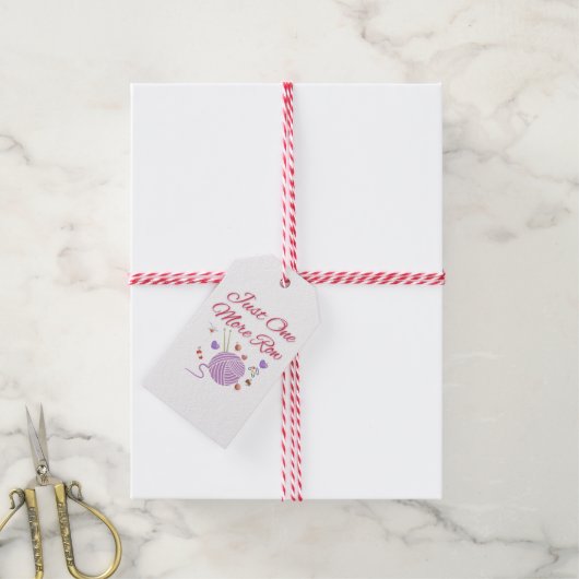 Slechts Nog Één Rij Brei Kunst Cadeaulabel (Met Touw)