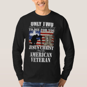 Slechts twee die voor jou Jezus Christus Veteraan T-shirt