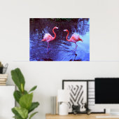 Slechts twee flamingos poster (Thuiskantoor)