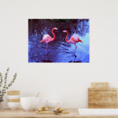 Slechts twee flamingos poster (Keuken)