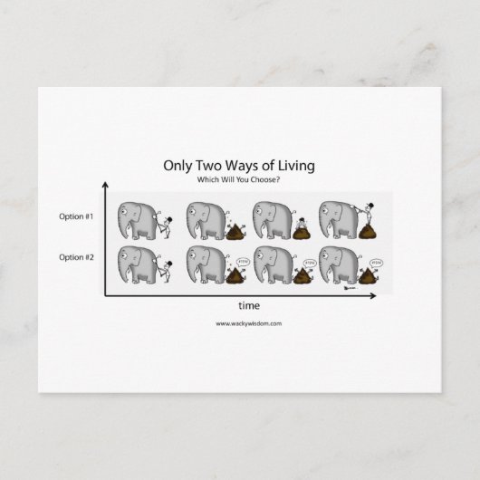 Slechts twee manieren van leven briefkaart (Voorkant)
