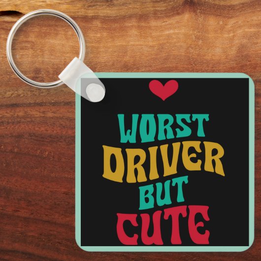 Slechtste bestuurder, maar Schattige Sleutelhanger (Voorkant)