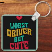 Slechtste bestuurder, maar Schattige Sleutelhanger (Achterkant)