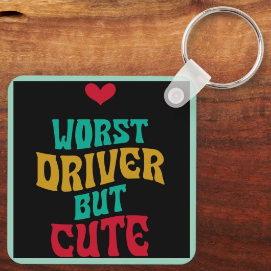 Slechtste bestuurder, maar Schattige Sleutelhanger (Achterkant)