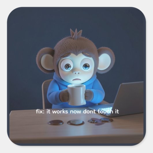 Slechtste Commit Bericht Grappige Programmeur Stic Vierkante Sticker (Voorkant)