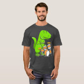 Slechtste drummer ooit Grappige TRex Dinosaurus Dr T-shirt (Voorkant volledig)