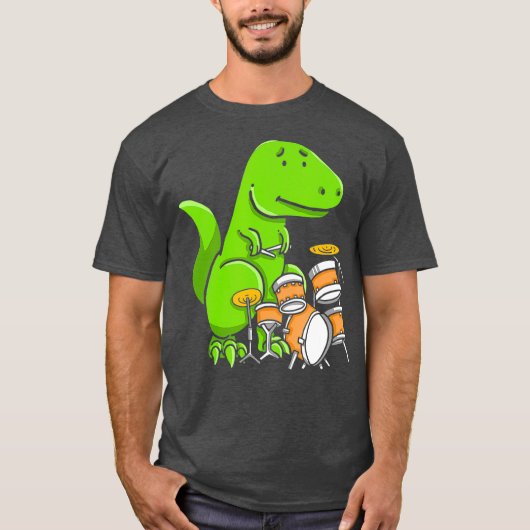 Slechtste drummer ooit Grappige TRex Dinosaurus Dr T-shirt (Voorkant)