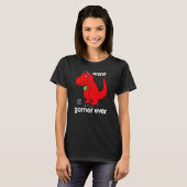 Slechtste gamer ooit Dino T-shirt (Voorkant volledig)